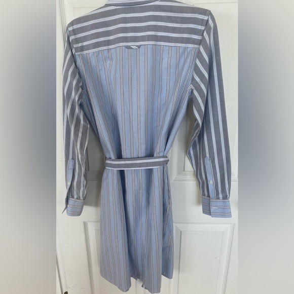 Brooks Brothers Blue and White Striped Dress with Pockets and Belt - Picture 7 of 7